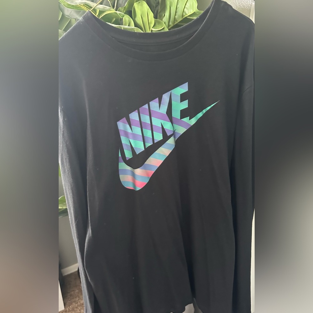 Nike Black Tee with Colorful Logo